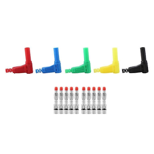 10 kpl P3014 4 mm:n banaaniliitin, turvasuojattu, suojattu, suorakulmainen kaapelin johdinliitin
