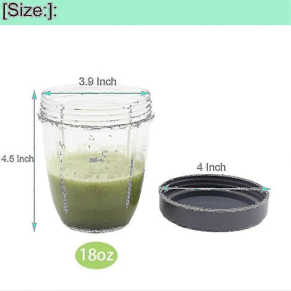 Blenderkopper og flate lokk reservedeler for Nutribullet, 2 stk