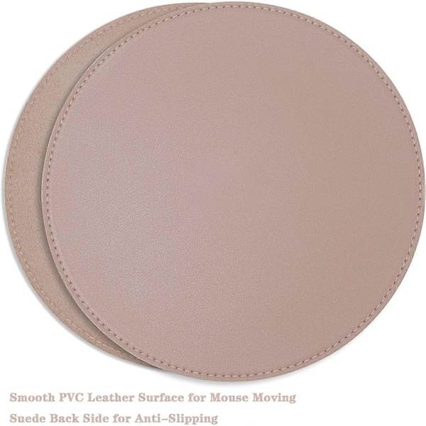 Musemåtter, Ultratynd Vandtæt PU Læder Musemåtte, Syede Kanter, Fungerer til Computere, Laptop, Alle Typer Musemåtter, Kontor/Hjem (8.66in Pink)