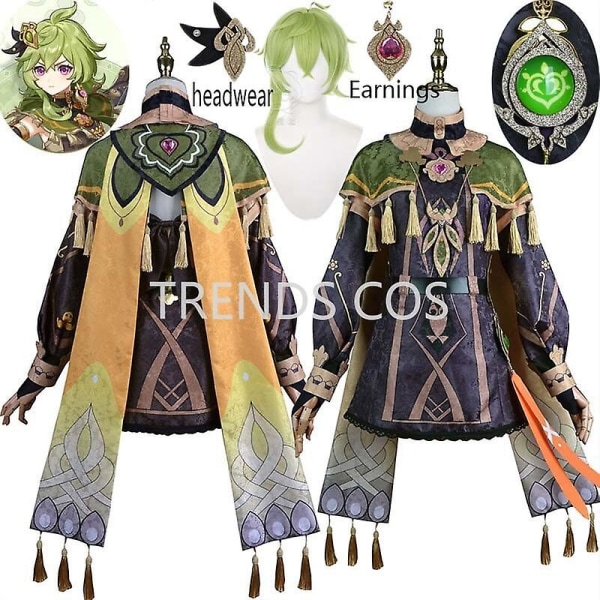 Cos Game Genshin Impact Collei Sumeru Dendro Avidya Forest Ranger Trainee Cosplay Costume Project Comics Collei Dress Peruk XXXL