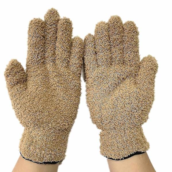 Microfiber Damm Cleaning Handske Mitt Bilfönster Damm Remover Verktyg Återanvändbart Nytt Camel