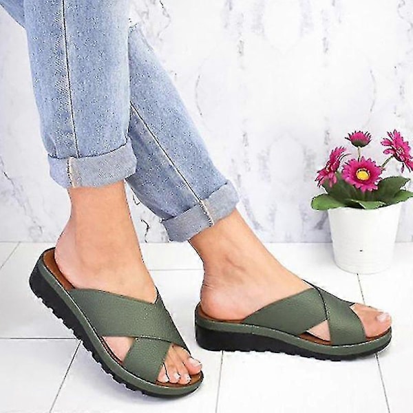 Sommartofflor Dam Tofflor Skor Slip On Plattform Mules Sandaler Storlek