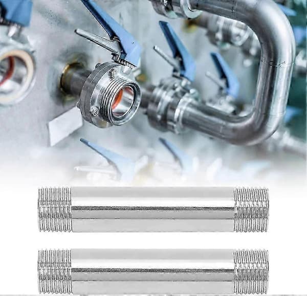 98mm hann-gjenget rørfittings i rustfritt stål (2 stk) (størrelse: 3/4\"bsp)