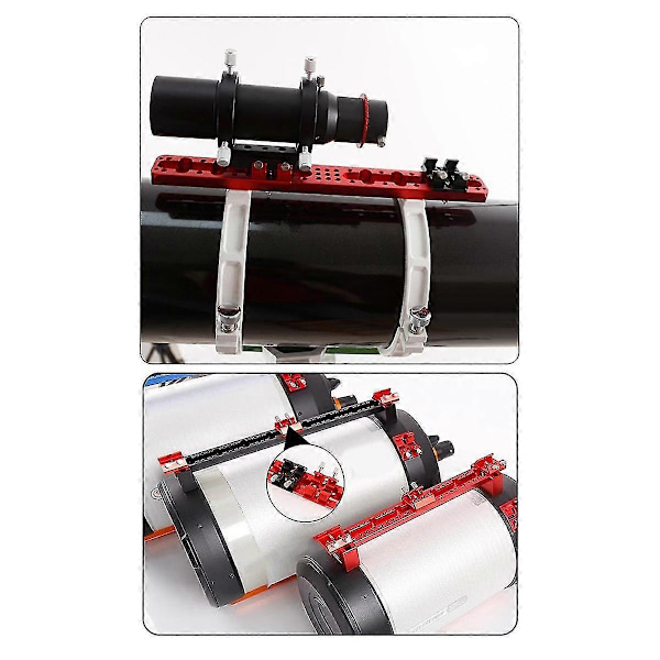 Multifunktionel Finderkikkert Svalehal med låseskrue Guide Scope Adapter Beslag kompatibel med astronomisk teleskop, sort