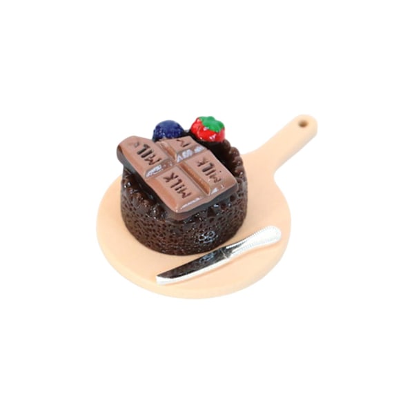 Nukkekodin tee-se-itse leikkikeittiötarvikkeet miniatyyrikohtaukseen, suklaakakku