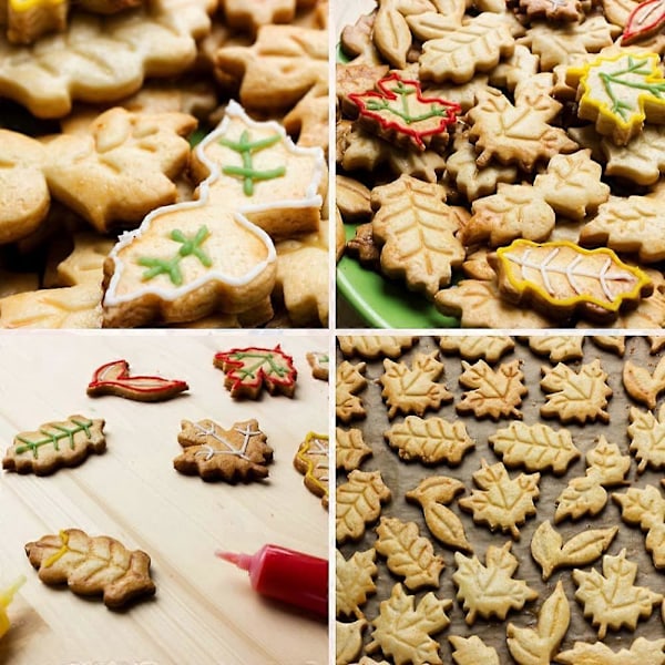 Grönt Löv Lönnlövsformad Kakform Tårtdekoration Formset Kakstämpel för Jul Vår Höst.