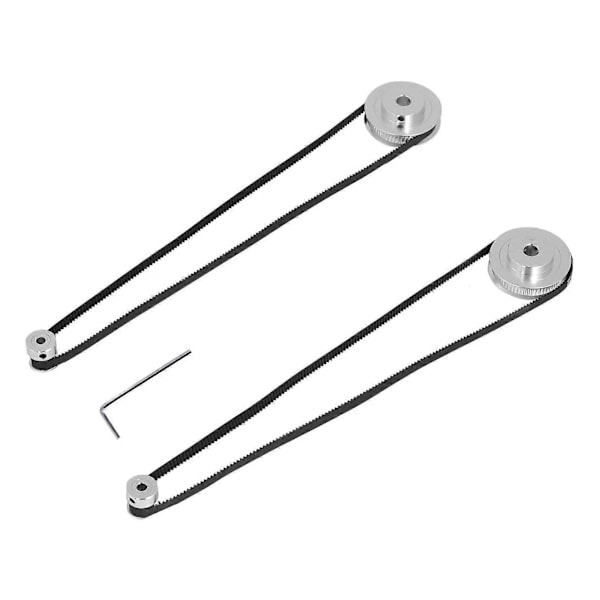 2 Set Synkronremhjul 20 60 Tänder Synkront Hjul med 2st 6mm Bredd Rem kompatibel med 3D-skrivare 60 Tänder 8mm Hål 20 Tänder 5mm Hål