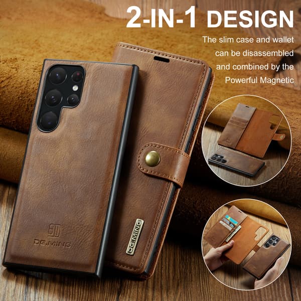 Galaxy S23 FE 2-i-1 Magnetisk Etui/Deksel Grå