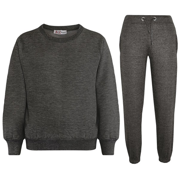 Barn Unisex Sweatshirt Set för enkel träningsoverall Charcoal 2-3 Years