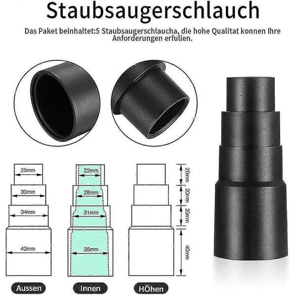 6 stycken dammsugaradapter, Universal dammsugaradapter, Dammsugarmunstycke omvandlingsadapter, V