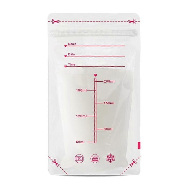 Förpackning med 30 förvaringspåsar för bröstmjölk - 200 ml