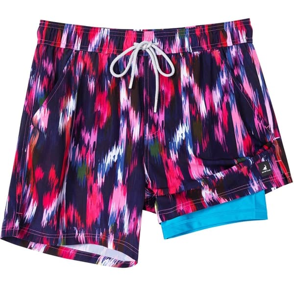 SURFCUZ Badbyxor med kompressionsfoder, stretchiga badshorts Fuchsia XL