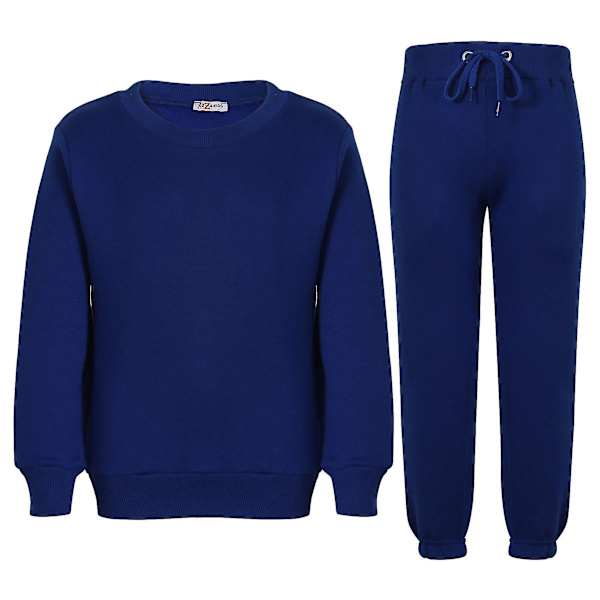Barn Unisex Sweatshirt Set för enkel träningsoverall Royal Blue 13 Years