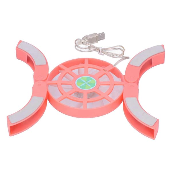 DRS04 Vikbar Dator Laptop Kylare Kylplatta Ljusstark USB Kylbas (Rosa)