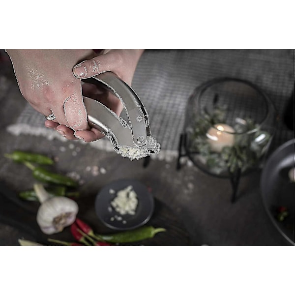 Rikon Epicurean Vitlökspress, Rostfritt Stål, 6,5 x 1 x 1,5 Tum, Silver