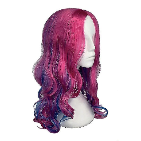 Barn Flickor Ombre Lång Lockig Peruk Vågig Descendants 3 Cosplay Peruker, Rosa