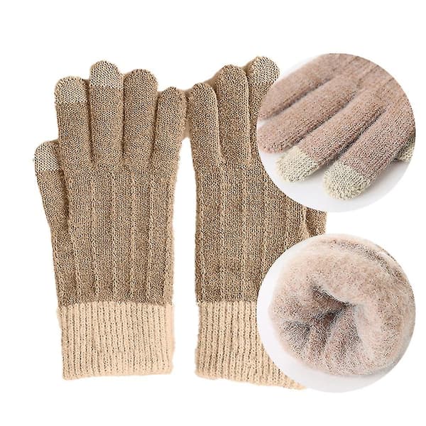 Vinter Touchscreen Stretch Termiske Magic Handsker Varm Uld Strikket Tyk Fleece Style2