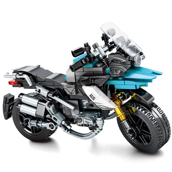 701108 Teknologi Samlet Cool Motorcykel Model med Base Børnelegetøj Drengegave