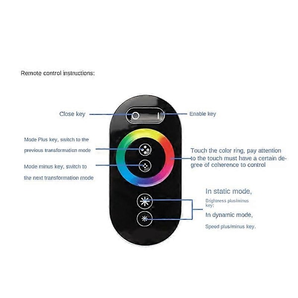 GT666 RGB LED LED Strip Kontroller Trådløs RF Touch Fjernkontroll DC 12V 24V 18A 3 Kanaler Lys Tape Di