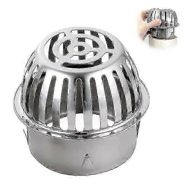 Tagrendebeskyttelse Gulvafløb i Rustfrit Stål, 1 Stk. Tagrendebladbeskyttelse Nedløbsrør, Rustfrit Stål Bladfanger Gitterrender Til Afløbsrør, Ned