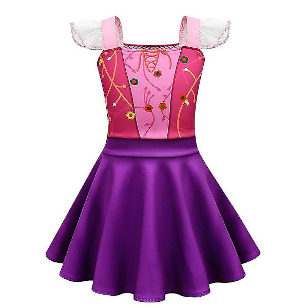 Girls Hocus Pocus 2 Cosplay Kostym Halloween Party Fancy Dress Kappväska Outfits Purple 4-5Years