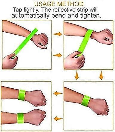 Arm, Wrist, Leg Reflekterande Tejp 30cm Reflekterande Tejp Hög Synlighet Löparutrustning, Set om 4, Hög Synlighet Morgonlöpning, Vit