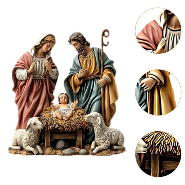 Julekrybbe Figur Jesus Samlerobjekt Figur til Gave Kontor