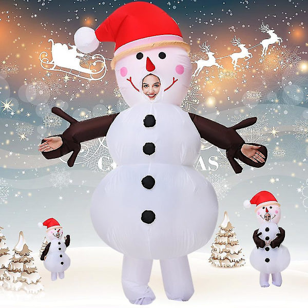 Julgran Snögubbe Jultomte Uppblåsbara kostymer Kostym Cosplay Fancy festklänning Halloween kostym för män kvinnor C