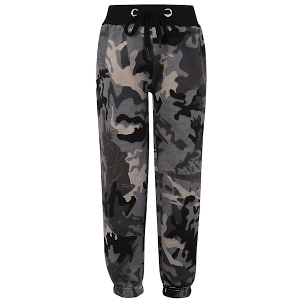 Barn Unisex Sweatshirt Set för enkel träningsoverall Camo Charcoal 7-8 Years