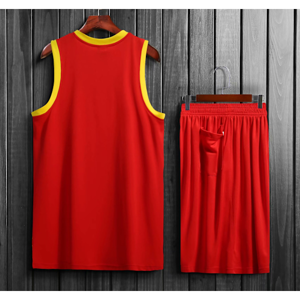 Baskettröja för män andas i 100 % polyester red 2XL