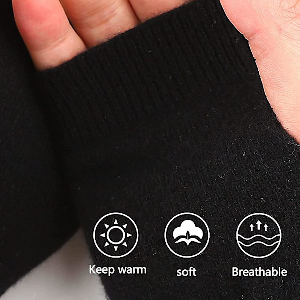 Cashmere fingerlösa handskar. Handledsvärmare Tumhål Varm Halv Fingerlös Vinter