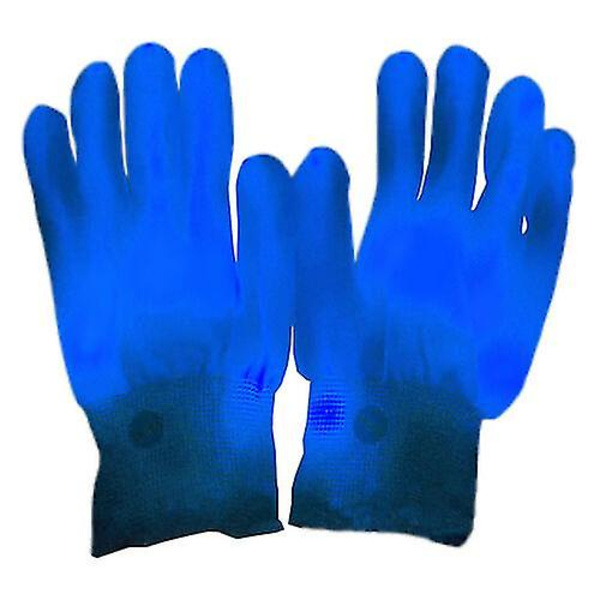 Led blinkande handskar Glow Light Up Finger Lighting Dans Rave Party Kids blue