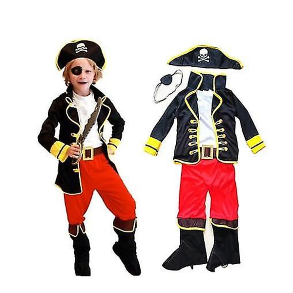 Carnival Pirate Kostym Cosplay Barn Pojkar Flickor Halloween Födelsedagsfest Klädset 110-120cm