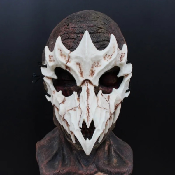 Halloween Skull Party Mask Anime Dragon God Skeleton Halv Face Masks Bone Skull Djur Mask Cosplay Dans Bal Dräkt rekvisita 1