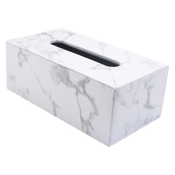 Rektangulær Marmor PU Læder Tissue Box Cover Servietholder Papirhåndklæde Dispenser Beholder til Hjemmet