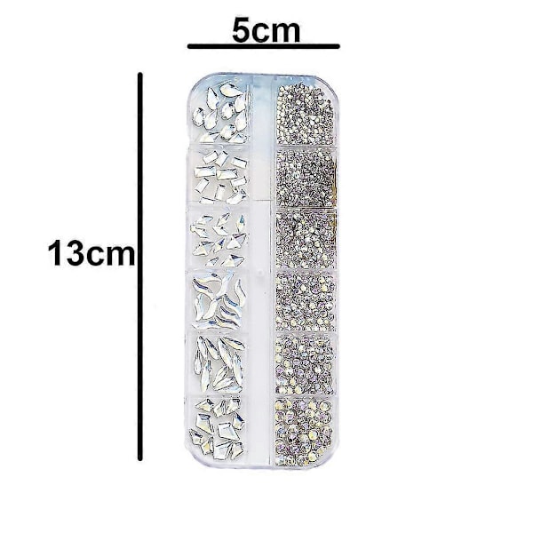 Strass-stenar med platt baksida för nagelkonst, för akrylnaglar DIY-hantverk kvinnor smink nagelkonstdekorationer
