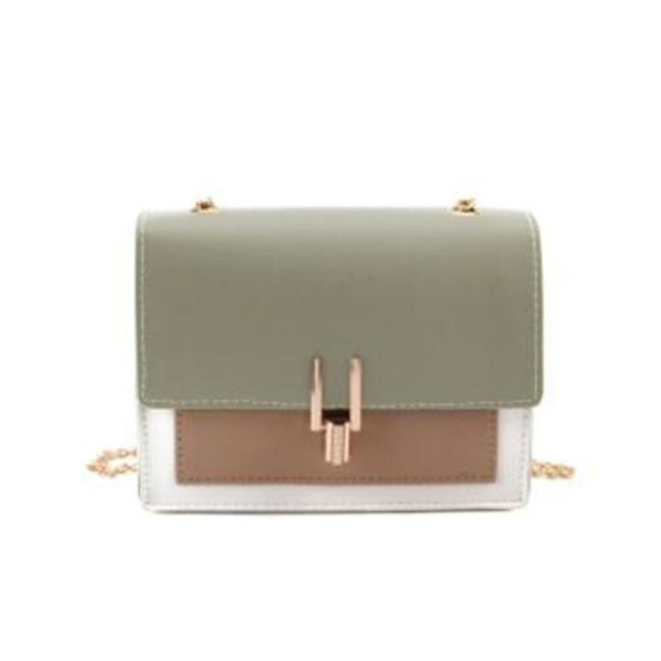 Fash Simple S Square Bag Dam Er Handväska Pu Chain Mobil Ph Axelväska