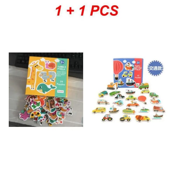 1~5st Barn Matchande Pussel Djurtransport Frukt Grönsaker Tidiga inlärningsleksaker för barn Barn Pedagogisk leksak Mix A 2pcs