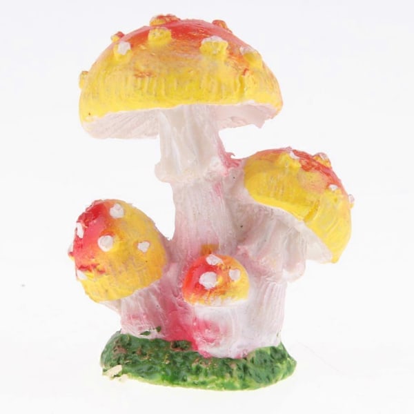 2X Miniatyr Sopp Figur Dekor Hode