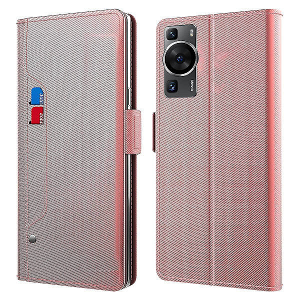 Kompatibelt Huawei P60 / P60 Pro Mobilskal med Spegel Kort Hållare PU Läder Ställ Mobilskydd-D