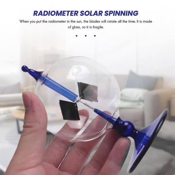 Blå Solenergi Radiometer Sollys Energi Vindmølle Borddekoration