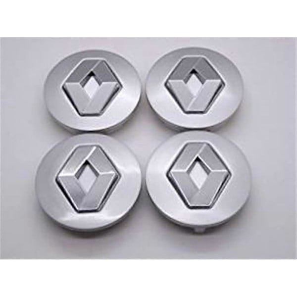 Sæt med 4 dæksler til aluminiumsfælg 8200043899 Renault 60 mm - Badge Emblem Logo Mgane Espace - Laguna - Scenic - Clio