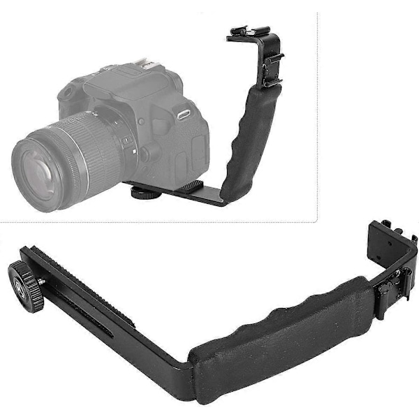 Kamera Mount, L-beslag Blitzbeslag Montering Video Grip L-beslag til Gimbal Stabilisator DSLR Kamera Videokamera Videolys Mikrofon, 1/4\" Universal T
