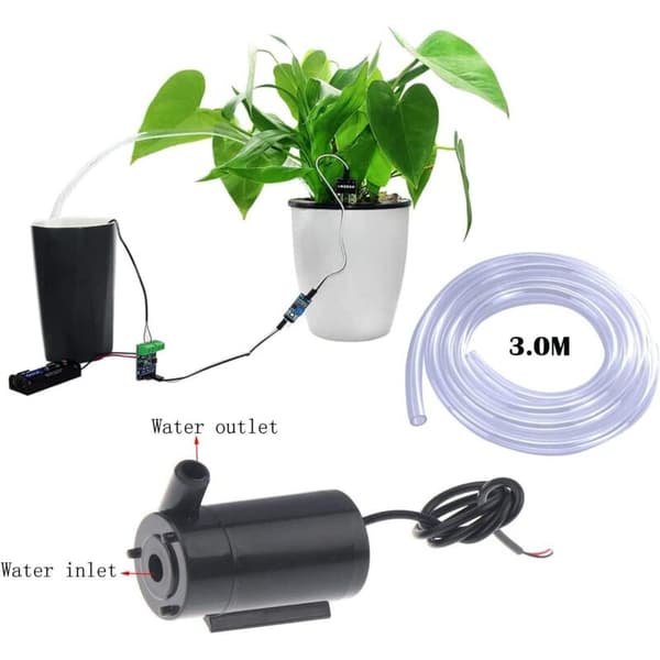 3st DC 3V 5V Mini Dränkbar Pump, Mikro DC Motorpump, DC Mini Borstlös Vattenpump + 3M Transparent Slang