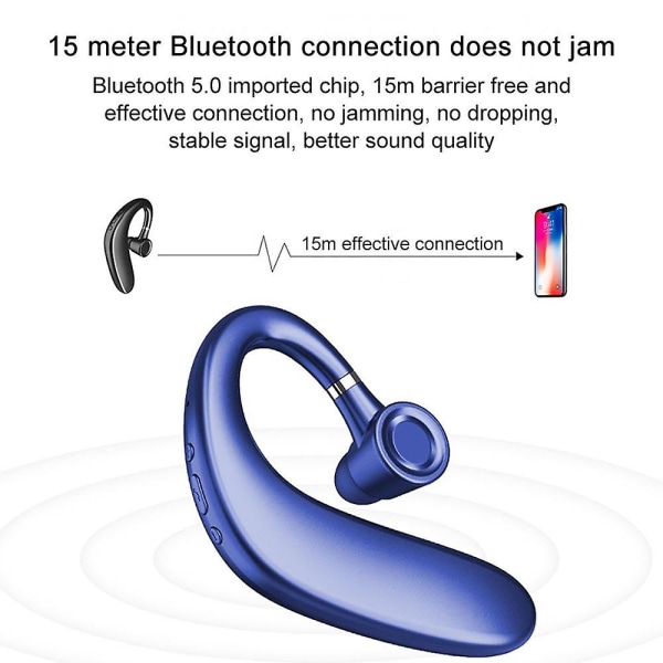 Bluetooth headset, trådlös Bluetooth hörlur V5.0 35 timmars samtalstid Handsfree-hörlurar med brusreducering Mic kompatibel med Iphone och Androi blue