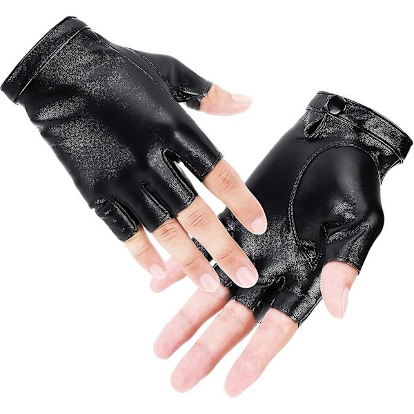 Fingerless Pu konstläderhandskar, Utomhussport körprestanda Half Finger Glove