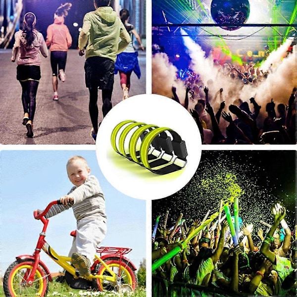 1 stk. Lysende Armbånd USB Reflekterende Bånd Armbånd til Udendørs Jogging Løb Sport