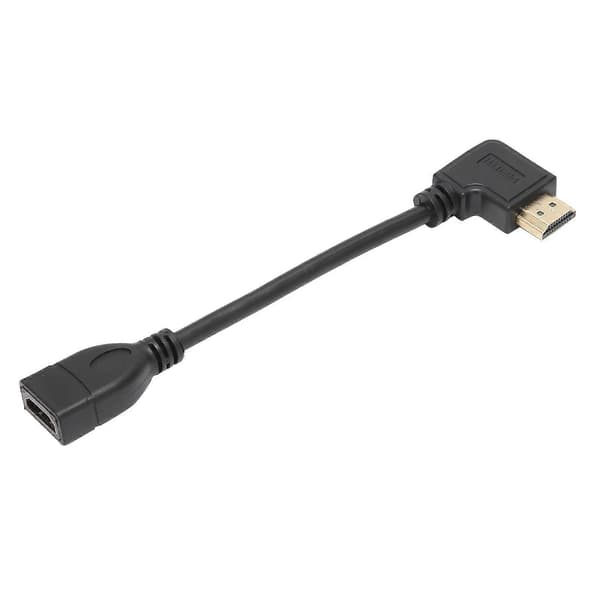 HighDefinition Multimedia Interface -sovitinkaapeli, 15 cm, naaras-uros, vasen kulma