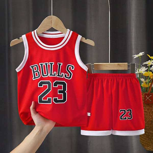 Ny sommarväst för basketsport för barn + shorts Red 6T