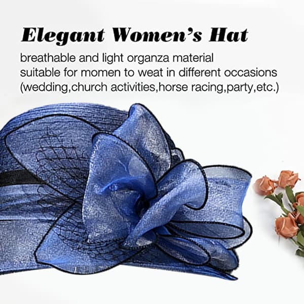 Stor Fascinatorhatt med Blomst - Dame Hodeplagg til Teselskap